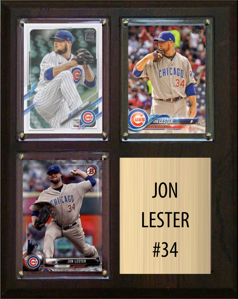 Jon Lester Chicago Cubs Fan Gift Plaque 8x10 3 Cards Topps, Bowman 2024 2025 2026