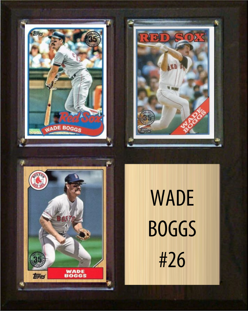 Wade Boggs Boston Red Sox Hall of Fame Fan Gift Plaque 8x10 3 Cards Topps, Bowman 2024 2025 2026
