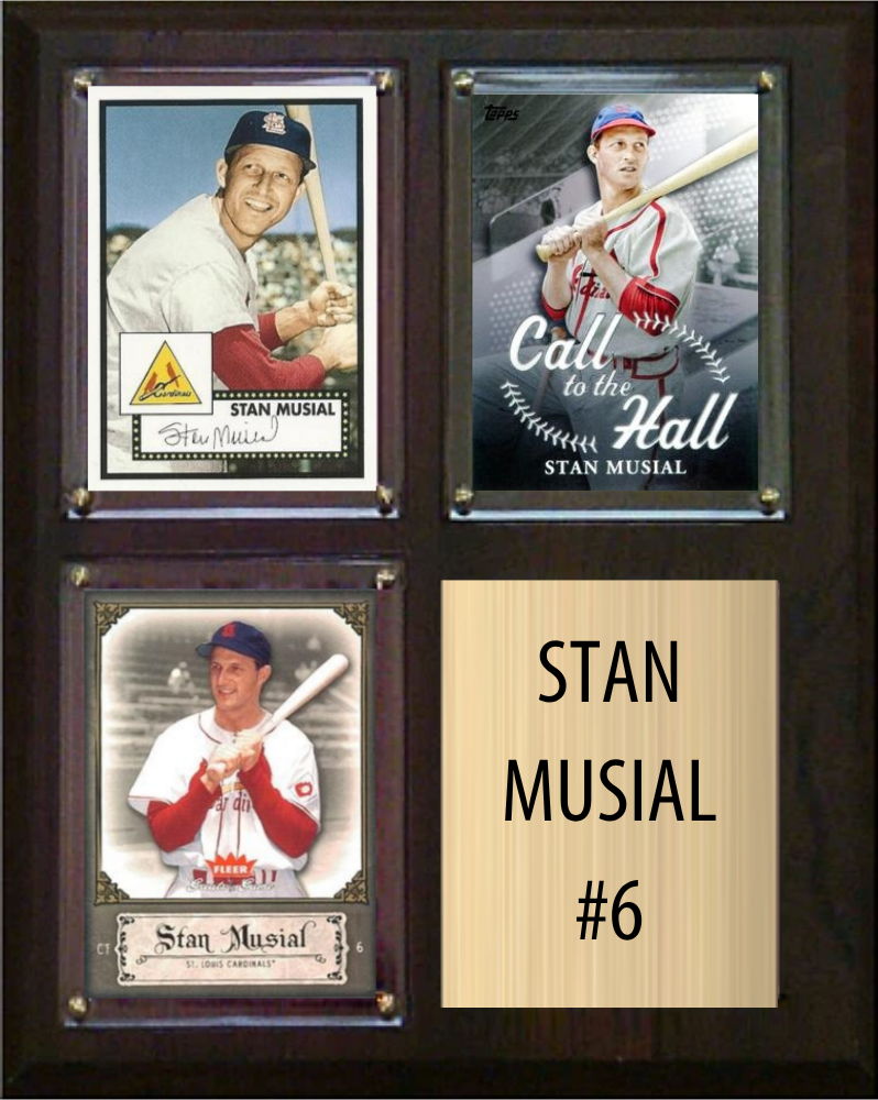 Stan Musial St. Louis Cardinals Hall of Fame Fan Gift Plaque 8x10 3 Cards Topps, Bowman 2024 2025 2026