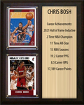 Chris Bosh Miami Heat Hall of Fame Stats Plaque 8x10 2 Cards Hoops, Prizm, Donruss 2024 2025 2026