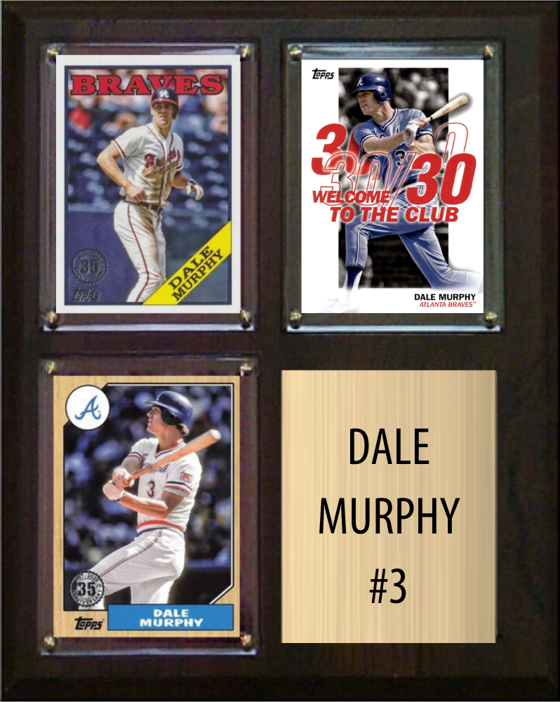 Dale Murphy Atlanta Braves Fan Gift Plaque 8x10 3 Cards Topps, Bowman 2024 2025 2026