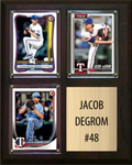 Jacob deGrom Texas Rangers Fan Gift Plaque 8x10 3 Cards Topps, Bowman 2024 2025 2026
