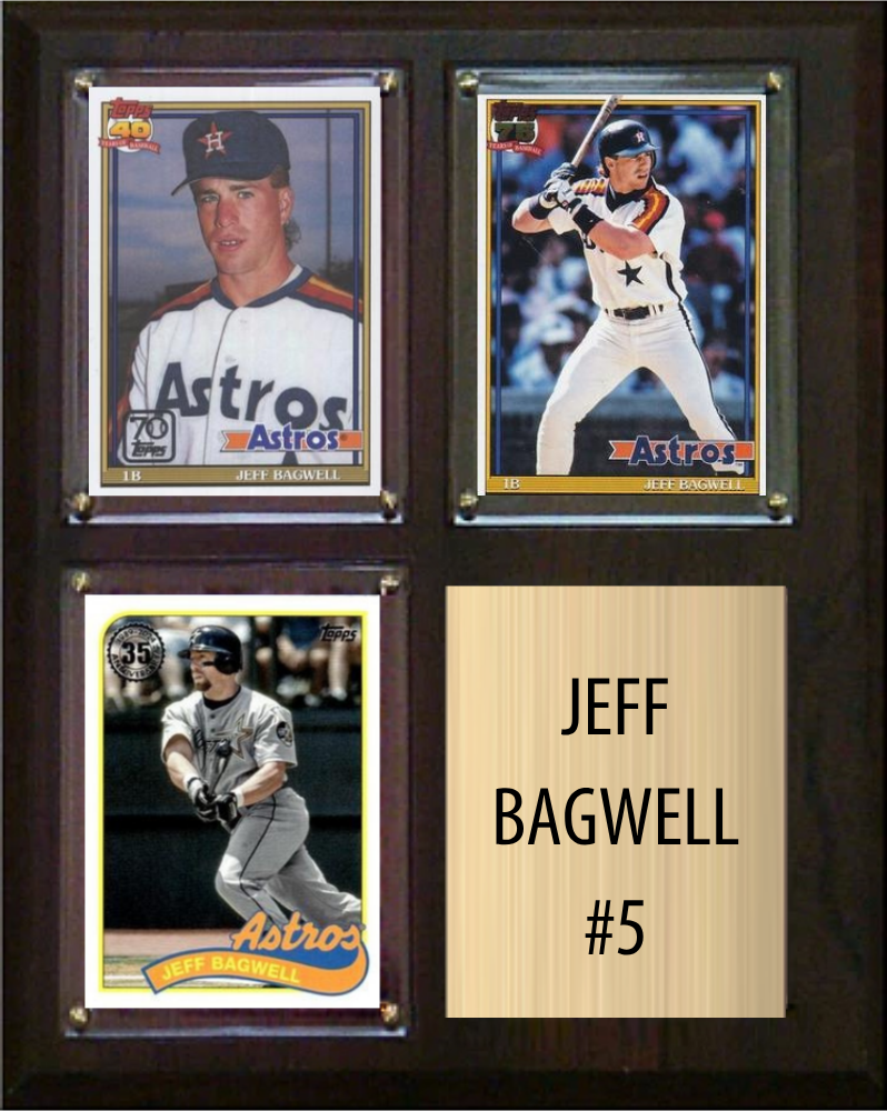 Jeff Bagwell Houston Astros Hall of Fame Fan Gift Plaque 8x10 3 Cards Topps, Bowman 2024 2025 2026