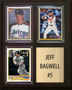 Jeff Bagwell Houston Astros Hall of Fame Fan Gift Plaque 8x10 3 Cards Topps, Bowman 2024 2025 2026