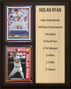 Nolan Ryan Texas Rangers Hall of Fame Stats Plaque 8x10 2 Cards Topps, Bowman 2024 2025 2026