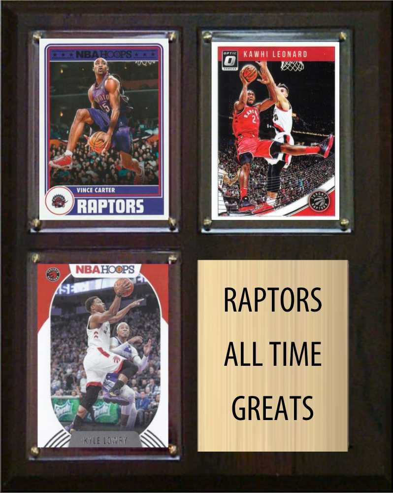 Toronto Raptors All-Time Greats Fan Cave Plaque 8x10 3 Cards Vince Carter Kawhi Leonard Kyle Lowry