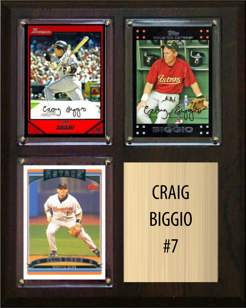 Craig Biggio Houston Astros Hall of Fame Fan Gift Plaque 8x10 3 Cards Topps, Bowman 2024 2025 2026