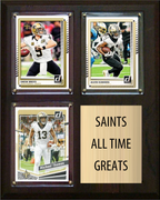 New Orleans Saints All-Time Greats Fan Cave Plaque 8x10 3 Cards Drew Brees Alvin Kamara Michael Thomas