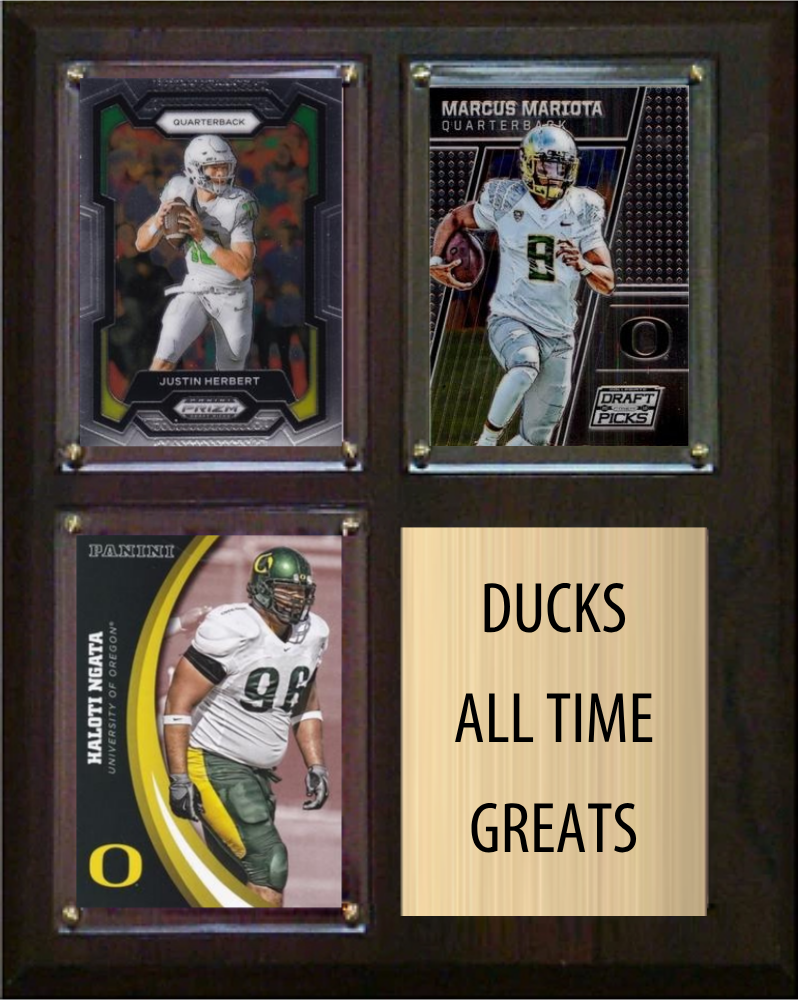 Oregon Ducks All-Time Greats 8x10 Plaque 3 Cards Justin Herbert Marcus Mariota Haloti Ngata