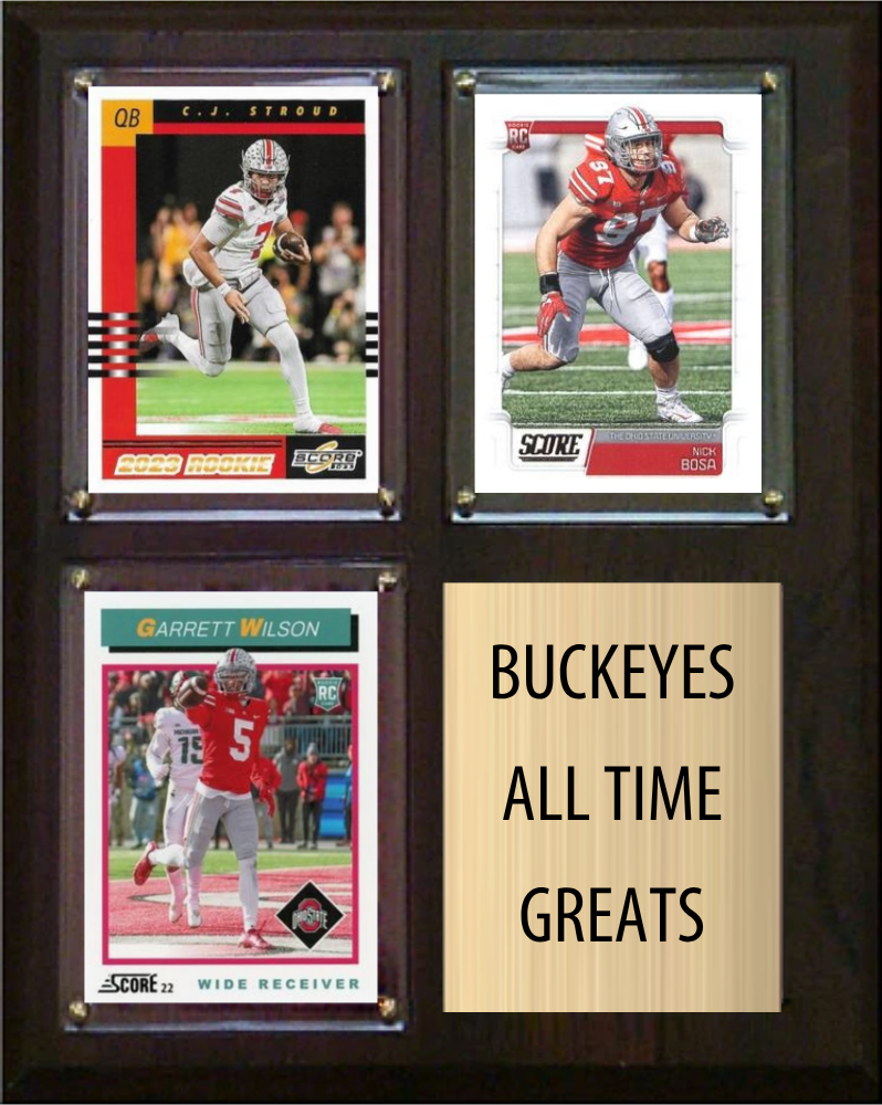Ohio State Buckeyes All-Time Greats 8x10 Plaque 3 Cards CJ Stroud Nick Bosa Garrett Wilson