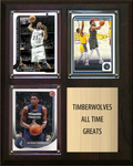 Minnesota Timberwolves All-Time Greats Fan Cave Plaque 8x10 3 Cards Kevin Garnett Karl-Anthony Towns Anthony Edwards