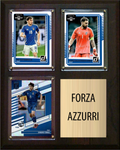Italy Soccer Plaque 8x10 Barella Donnarumma Tonali 3 Donruss Cards Fan Gift