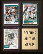 Miami Dolphins All-Time Greats Fan Cave Plaque 8x10 3 Cards Dan Marino Bob Griese Larry Csonka
