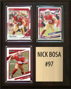 Nick Bosa San Francisco 49ers Fan Gift Plaque 8x10 3 Cards Topps Donruss Panini 2024 2025 2026