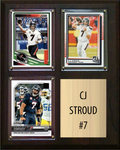 CJ Stroud Houston Texans Fan Gift Plaque 8x10 3 Cards Prizm, Donruss, Score 2024 2025 2026