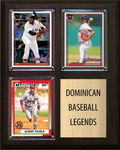 Dominican Baseball Legends 3-Card Fan Cave Plaque