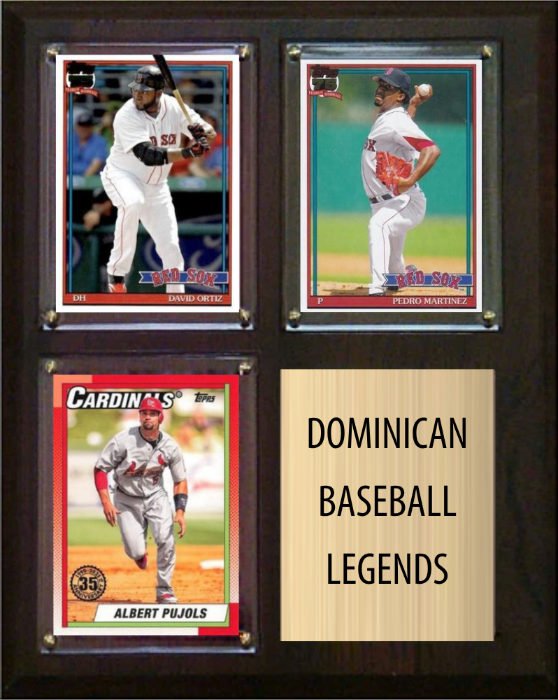 Dominican Baseball Legends 3-Card Fan Cave Plaque