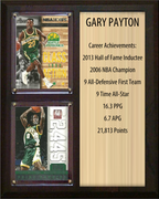 Gary Payton Seattle SuperSonics Hall of Fame Stats Plaque 8x10 2 Cards Hoops, Prizm, Donruss 2024 2025 2026