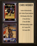 Chris Webber Sacramento Kings Hall of Fame Stats Plaque 8x10 2 Cards Hoops, Prizm, Donruss 2024 2025 2026