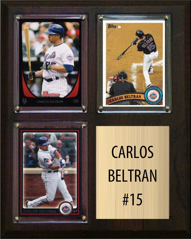 Carlos Beltran New York Mets Hall of Fame Fan Gift Plaque 8x10 3 Cards Topps, Bowman 2024 2025 2026