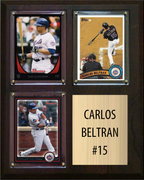 Carlos Beltran New York Mets Hall of Fame Fan Gift Plaque 8x10 3 Cards Topps, Bowman 2024 2025 2026
