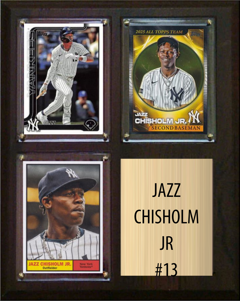 Jazz Chisholm New York Yankees Fan Gift Plaque 8x10 3 Cards Topps Donruss Panini 2024 2025 2026
