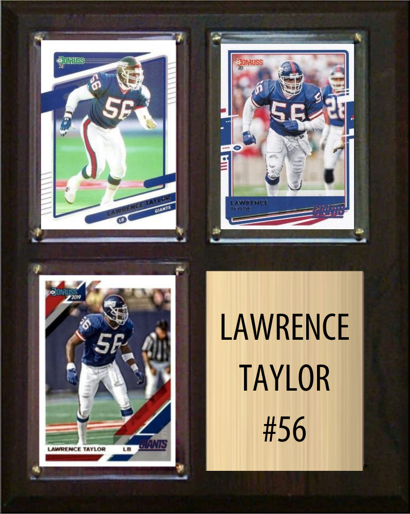 Lawrence Taylor New York Giants HOF Fan Gift Plaque 8x10 3 Cards Topps Donruss Panini 2024 2025 2026