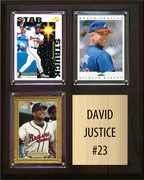 David Justice Atlanta Braves Fan Gift Plaque 8x10 3 Cards Topps, Bowman 2024 2025 2026