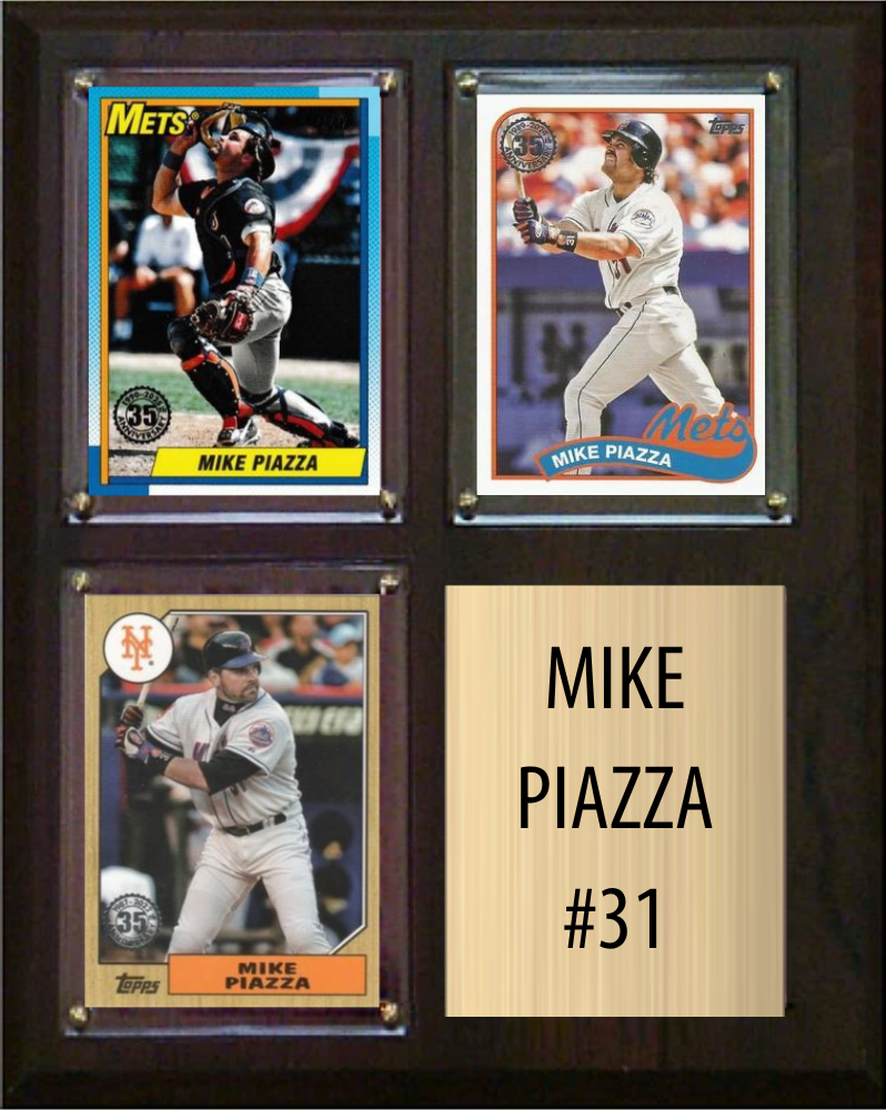 Mike Piazza New York Mets HOF Fan Gift Plaque 8x10 3 Cards Topps Donruss Panini 2024 2025 2026