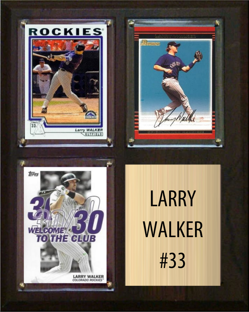 Larry Walker Colorado Rockies Hall of Fame Fan Gift Plaque 8x10 3 Cards Topps, Bowman 2024 2025 2026