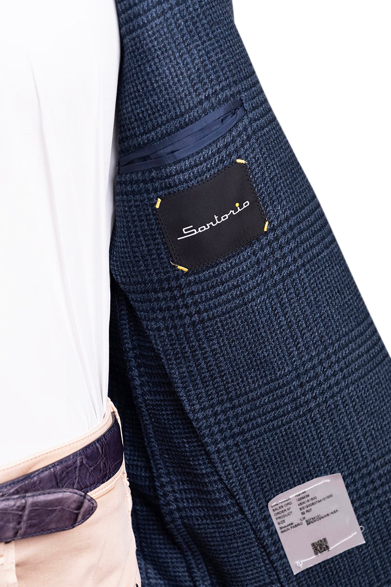 Sartorio Prince of Wales Wool-Cashmere Sport Jacket