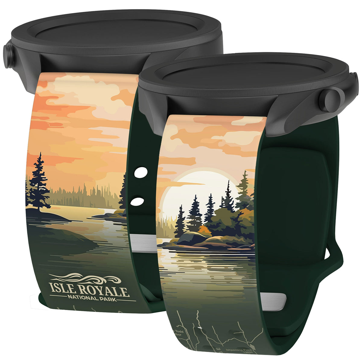 National Parks Isla Royale HD  Watchband for Samsung, Garmin, Fossil, and More