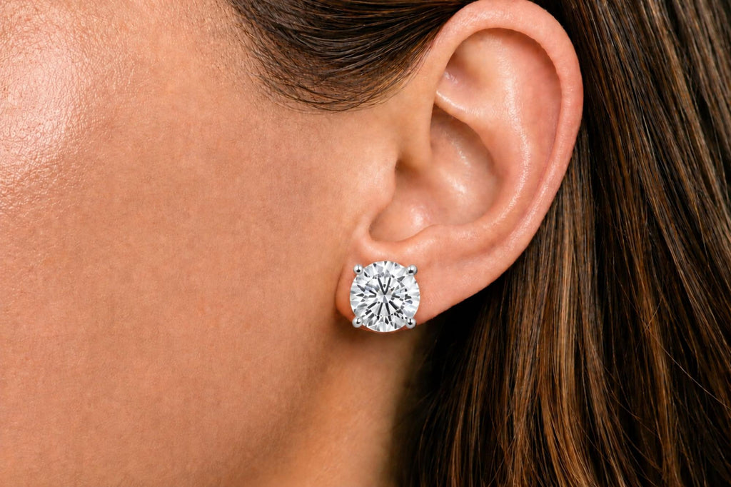 IGI Certified 14K Gold Lab Grown Diamond Solitaire Stud Earrings