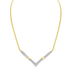 14K Yellow and White Gold 2.0 Cttw Princess Cut Diamond Flared and X-Station V Shaped 18â€ Franco Chain Statement Necklace (H-I Color, SI2-I1 Clarity)