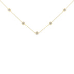 Yellow Color Plated Sterling Silver Diamond Station Necklace (1/2 cttw, K-L Color, I2-I3 Clarity)