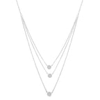 .925 Sterling Silver 1/2 Cttw Round Diamond Medallion Multi-Strand Tri Pendant 18" Necklace (H-I Color, I2-I3 Clarity)