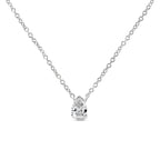 14K White Gold 1/5 Cttw Pear Shape Solitaire Diamond 18" Pendant Necklace (G-H Color, VS2-SI1 Clarity)