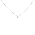 14K White Gold 1/10 Cttw Pear Shape Lab Grown Diamond Solitaire Pendant Necklace (F-G Color, VS2-SI1 Clarity)