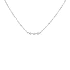 Sterling Silver 1/5 Cttw Lab Grown Diamond 3 Stone Station Necklace