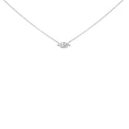 14K White Gold 1/2 Cttw Marquise Lab-Grown Diamond East West Solitaire 18" Pendant Necklace (F-G Color, VS2-SI1 Clarity)