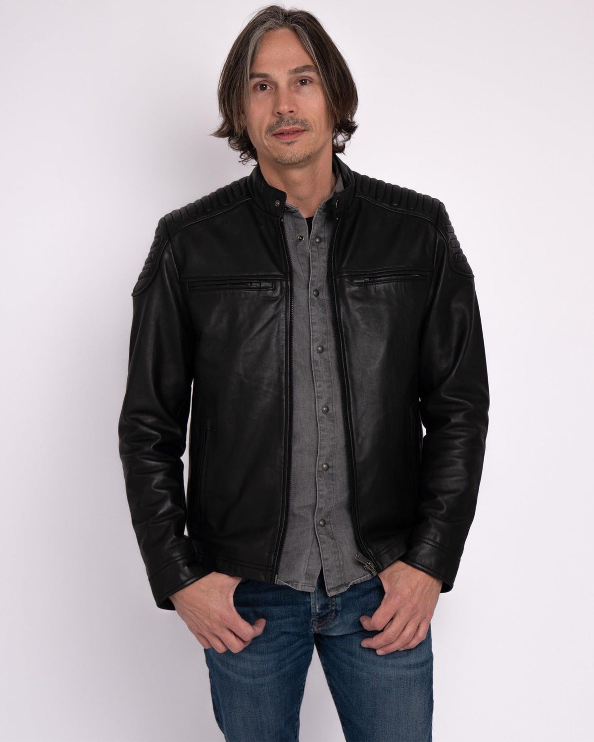 Hobbs | Men's Leather Motorcycle Jacket