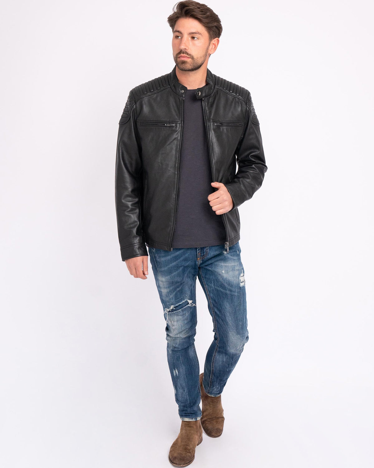 Hobbs | Men's Leather Motorcycle Jacket