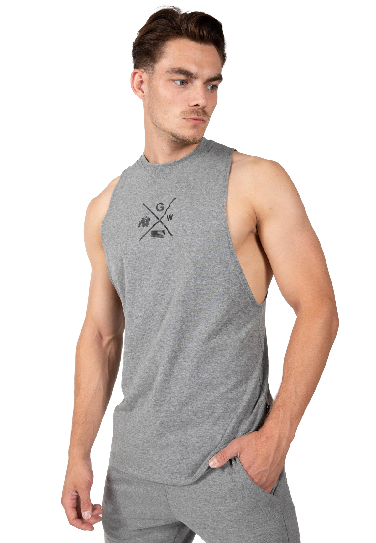 Cisco Drop Armhole Tank Top - Gray/Black