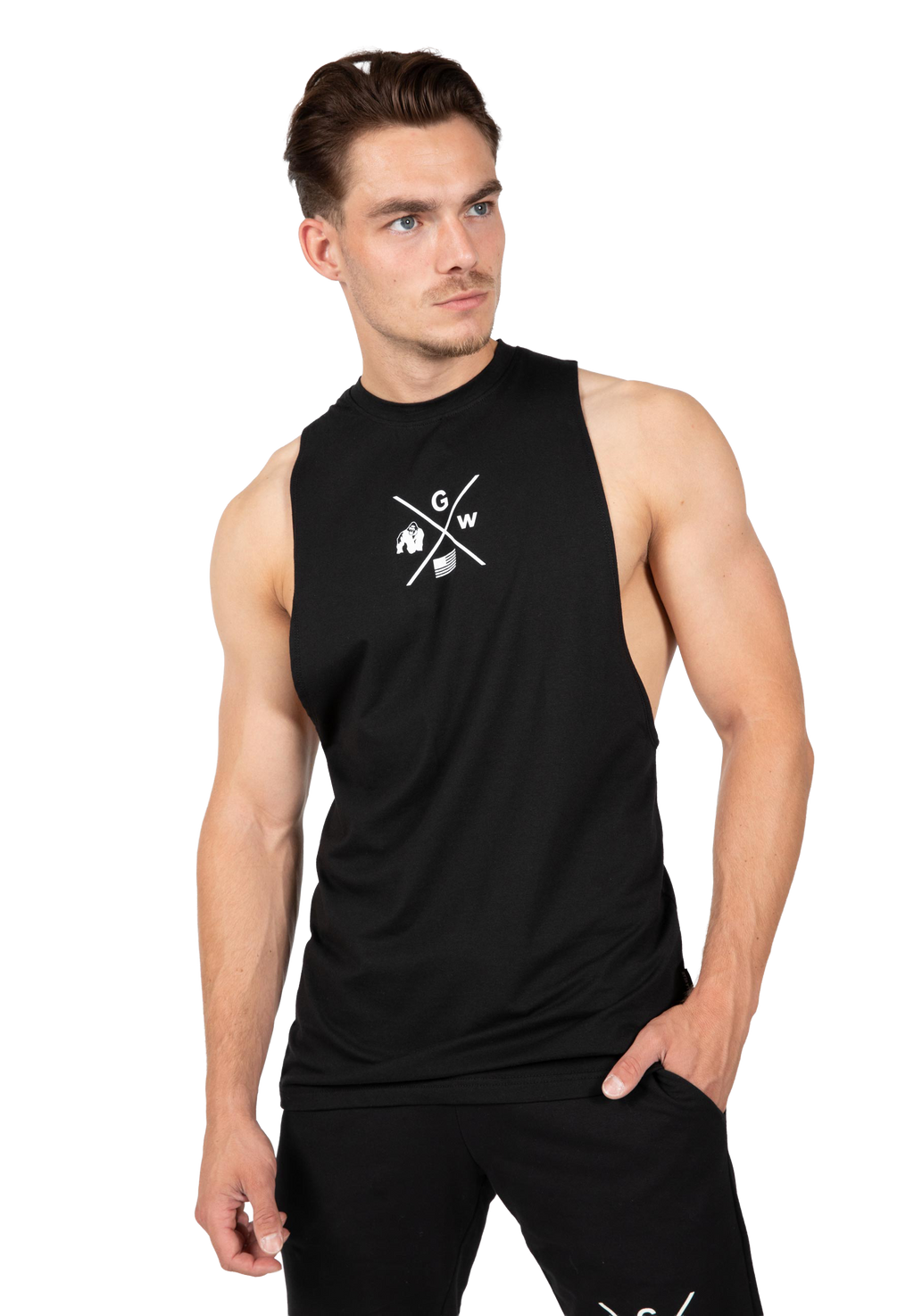 Cisco Drop Armhole Tank Top - Black/White