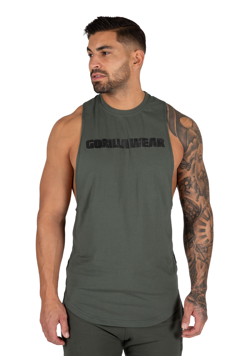 Milo Drop Armhole Tank Top - Green