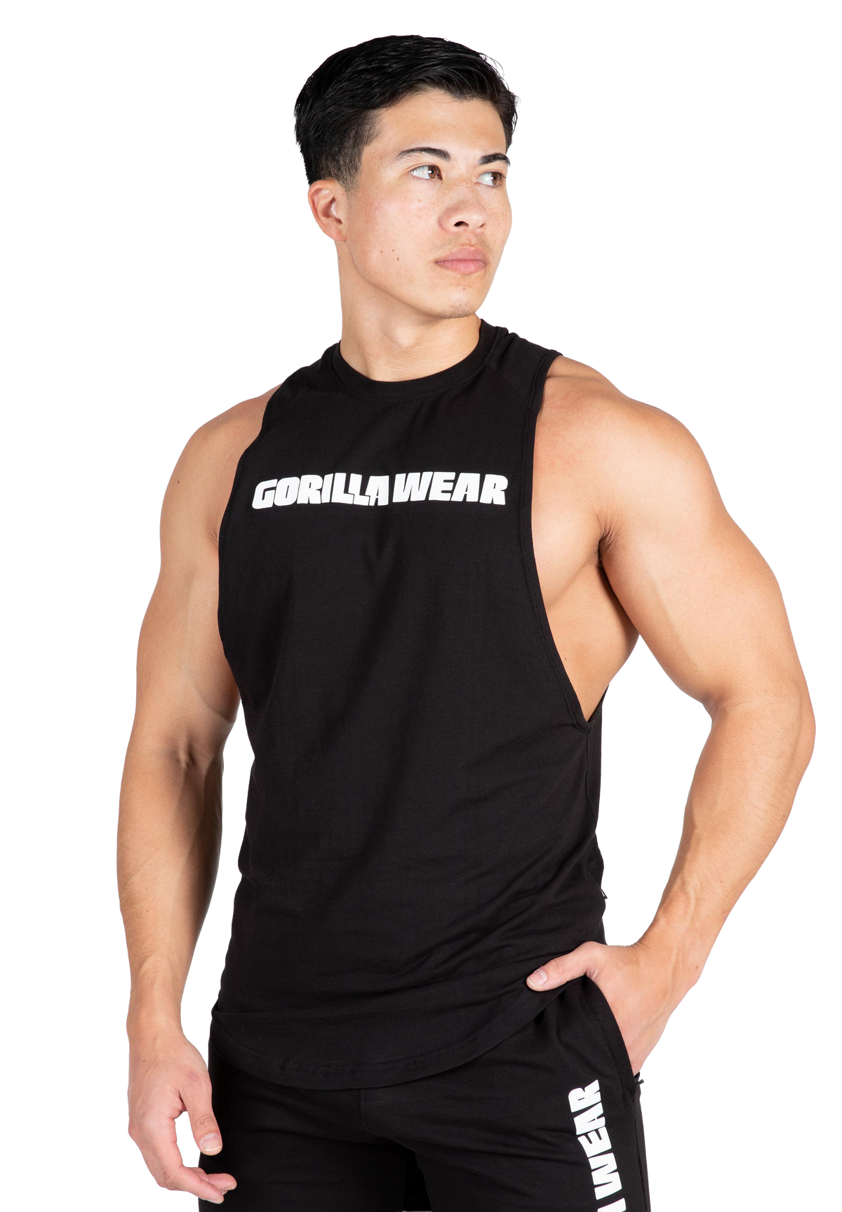 Milo Drop Armhole Tank Top - Black