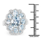 6.64 Carat Genuine Blue Topaz .925 Sterling Silver Ring