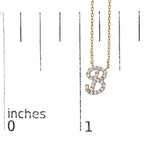 14K Yellow Gold Diamond Accent "A-Z" Initial Script Style Pendant Necklace