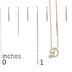 14K Yellow Gold Diamond Accent "A-Z" Initial Script Style Pendant Necklace