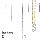 14K Yellow Gold Diamond Accent "A-Z" Initial Script Style Pendant Necklace